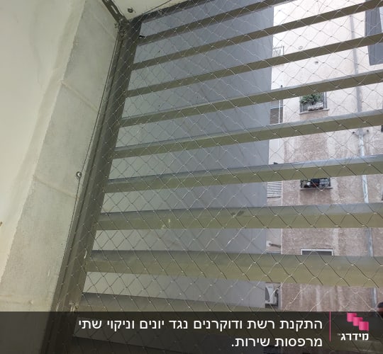 רשת מתכת מותקנת למניעת כניסת יונים